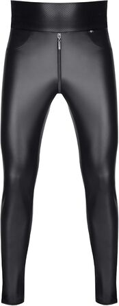 Чоловічі легінси з ефектом мокрого блиску, чорні, висока талія, з блискавкою спереду та ззаду, скінні, еластичні. Розмір L, чорний колір