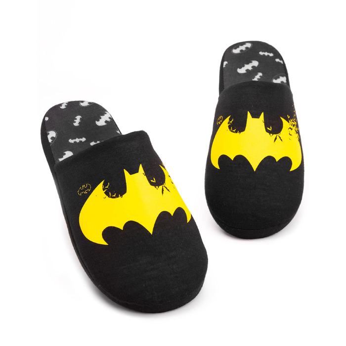 Чоловічі домашні капці DC Comics Batman Dark Knight з жовтим логотипом, чорні, розмір 45/46 EU