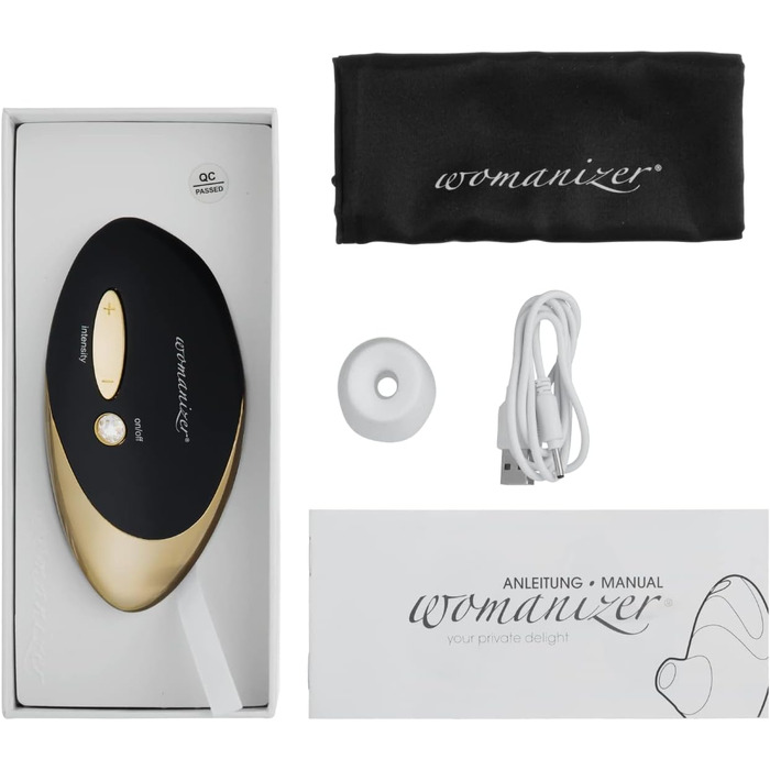 Womanizer PRO W500 - вібратор для стимуляції клітора, GOLD EDITION, чорний та золотий, 12 інтенсивностей, водонепроникний