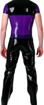 Латексна сорочка з блискавкою спереду для чоловіків, розмір XL