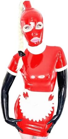 Костюм горничної LIXIAAOOKWEDG: чорне облягаюче плаття з фартухом та головним убором, Cosplay, 3XL