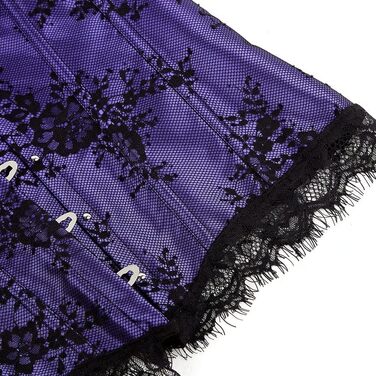 Корсет топ бюстєль жіночий оверсайз з атласу та квіткового мережива, шнурування, плюс розмір, білий 2550 (5XL, Puepel)