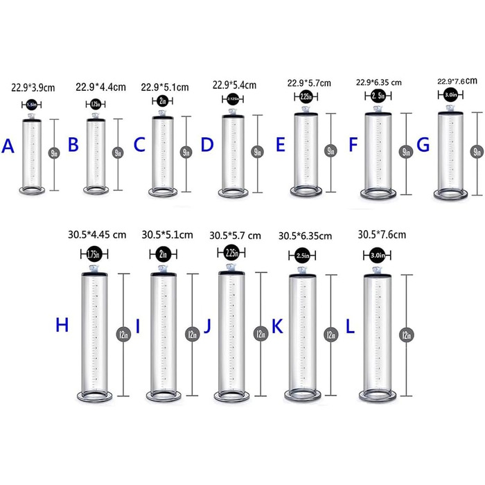 Аксесуар для помпи для пеніса Hmxseu: прозоре трубкове кільце з маркуванням для збільшення та стимуляції пеніса (22.9*3.9 см)