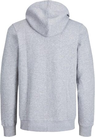 Чоловіча толстовка з капюшоном та блискавкою Jack & Jones JJEBRADLEY Sweat Zip Hood, Relaxed Fit, світло-сірий меланж
