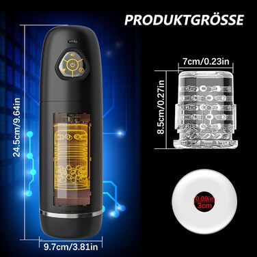 Електричний мастурбатор для чоловіків з 9 режимами та реалістичною вагіною, білий