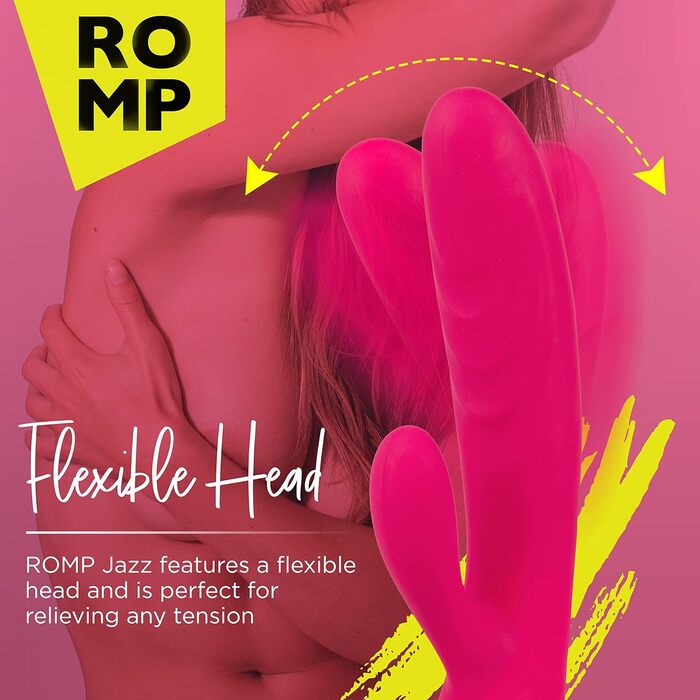 Vibrator ROMP Jazz Rabbit для дорослих - масажер G-точки та клітора з 6 рівнями інтенсивності та 4 режимами вібрації, водонепроникний, акумуляторний