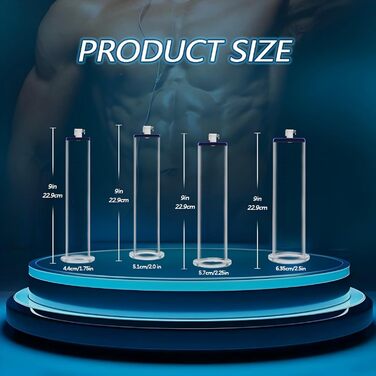 Пумпа для збільшення пеніса: ручна вакуумна помпа з манометром та 6 кільцями, для чоловіків