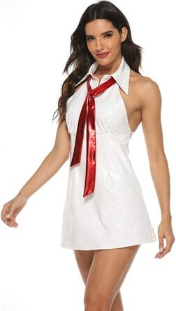 Жіноча сексуальна білизна GMDNS з штучної шкіри, блискуча, м'яка, сукня, бодіконклі, короткий спідниця, костюм для косплею, 4XL, A