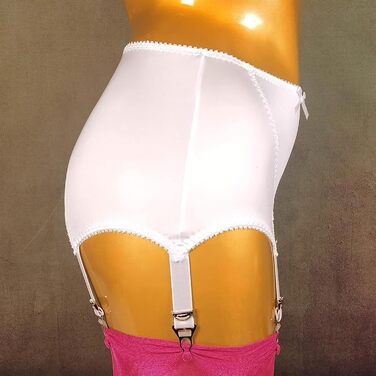 Жіночий корсетний пояс ZHEYDAHOU з 6 ремінців, сатиновий, для панчіх, білий, XL