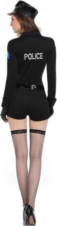 Костюм поліцейського для дорослих, чорний, для рольових ігор та свят, M-XL