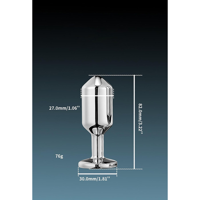 Анальний плагін Linman Metall Konischer для жінок. 3 розміри, діамантовий цоколь. Холодна та гаряча стимуляція. SM-іграшка. Анальні розширювачі. (Синій)