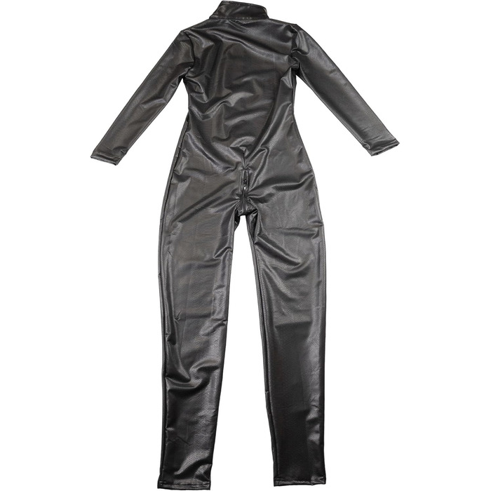 Костюм Кота (Чорний) з Еластичної Шкіри для Дівчат - Елегантний Комбінезон з Застібкою на Кроці, Розмір L, Шкіра, Зі Зміїним Малюнком