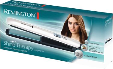 Випрямляч для волосся Remington Shine Therapy S8550 з керамічним покриттям, аргановою олією та вітаміном E, LCD-дисплей, 150-230°C