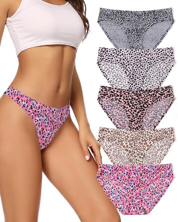 Слідки жіночі безшовні, 5 шт. (M, леопард) - VOENXE