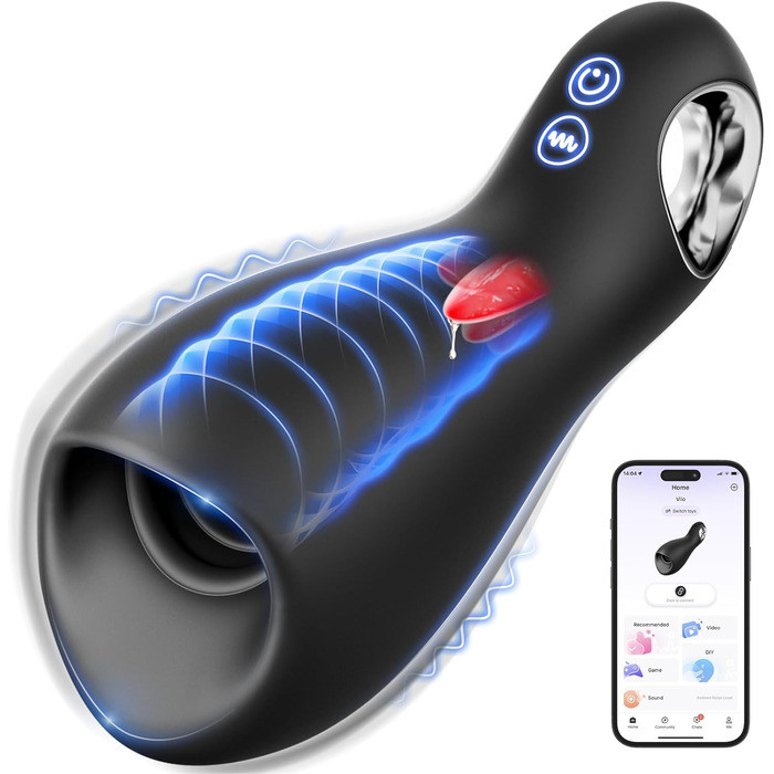 Електричний мастурбатор для чоловіків 3-в-1 з 10 режимами вібрації та 5 режимами лизання. Мастурбатор з кільцем, 360° обертання. Інтимні іграшки для чоловіків