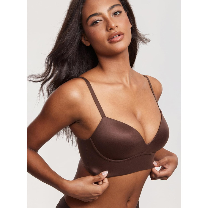 Труси Dobleva BH без кісточок Push Up T-Shirt BHS з м'якою підкладкою, бюстгальтер, гладкі (80B, Коричневий)