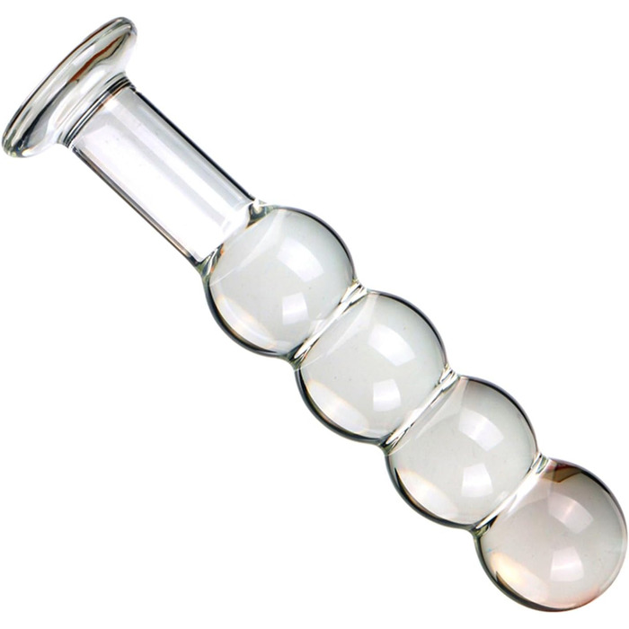 Скляний дилда Soarvlorfy 50 мм з 4 перлами для масажу G-точки та анусу - анальні кульки, масаж простати, секс-іграшки для жінок