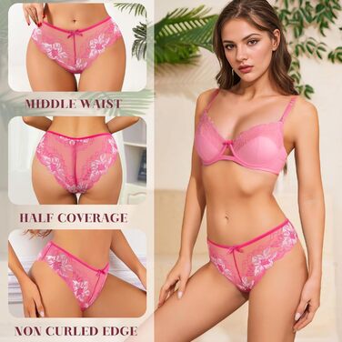 5 пар жіночих трусиків: мереживо, безшовні, сексуальний бразильський комплект, дихаючі, гіпстер, сліп, A-5