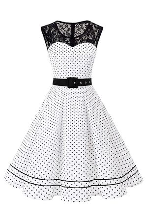 Сукня Rockabilly AXOE 50-х років біла, вінтажна коктейльна сукня А-силуету з поясом для весілля та свят