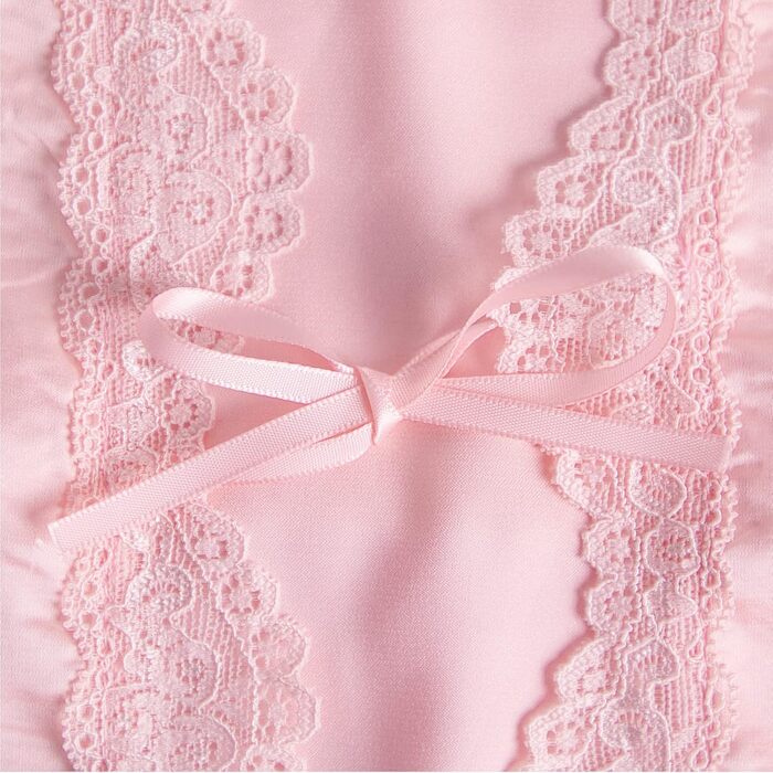 Легкий халат Aranmei для жінок з атласу, короткий, з V-подібним вирізом, 3/4 рукав, халат для нареченої/дуже близької подруги нареченої, з поясом, шовковий кімоно, нічна сорочка, розмір M, світло-рожевий