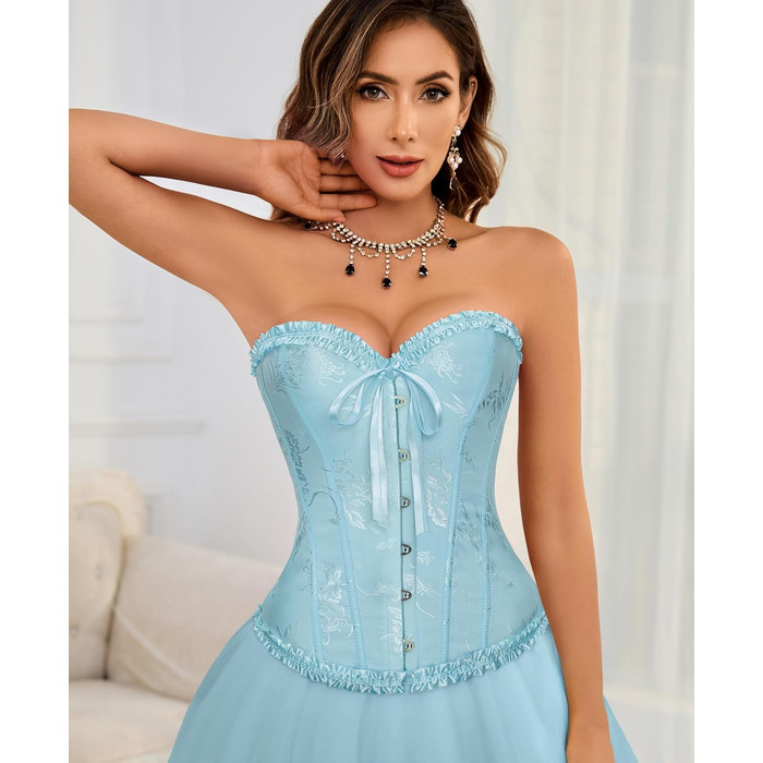 Корсет-бюстгальтер XZQTIVE для жінок, XXL, світло-блакитний, готичний стиль