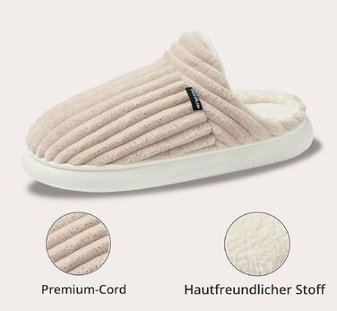 Жіночі зимові домашні капці Hausschuhe з вельвету та ефектом пам'яті Memory Foam, теплі пантофлі (р. 38/39.5 EU, колір Khaki)