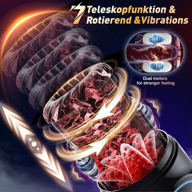 Мастурбатор для чоловіків з функцією вигину, ротаційним насосом та керуванням через додаток - сексуальна іграшка для чоловіків