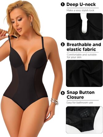 Корсет-боді JoyShaper для жінок, чорний, M: формування фігури, підтримка живота, дихаючі матеріали