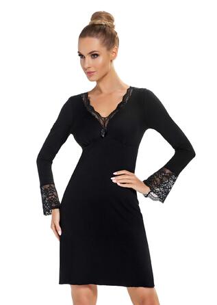 Selente Sweet Dreams: Чорне мереживне нічне вбрання/сорочка для жінок (виготовлено в ЄС), довгі рукави, розмір 40