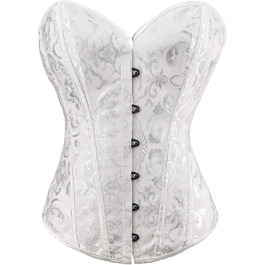 Жіноче корсетне бюстгальтер PAUSUNA з квітковим принтом, шнуруванням, баскським стилем, для формування силуету, білий, 34 розмір