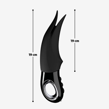 Вібратор для клітора VOLTA (чорний) – тихий та потужний вібратор для стимуляції клітора, сосків, пеніса. З LOOP-ручкою. 100% медичний силікон