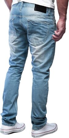 Чоловічі джинси MERISH Slim Fit зі стрейчем, дизайнерські моделі 1507, світло-блакитні (40W / 34L)
