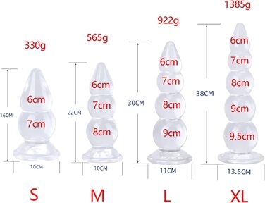 Анальний масажер Riesen XL з присоском: прозорий анальний кулька, масажер простати, дилататор для ануса, іграшка для дорослих (чоловіки, жінки)