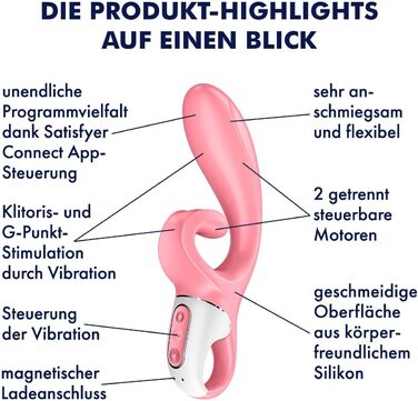 Satisfyer Hug Me Connect: Вібратор для клітора та G-точки з керуванням через додаток (синій)