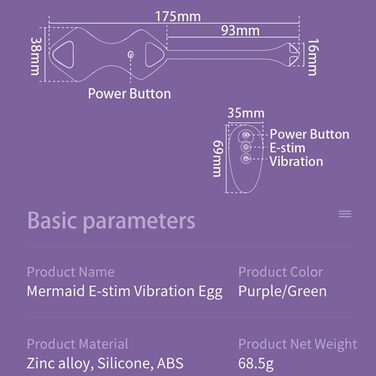 Електричний анальний вібратор Beckenbodentrainer для жінок з 5 рівнями шоку та 7 режимами вібрації. Стимулятор для вагіни та анусу, для пар. Колір: фіолетовий.