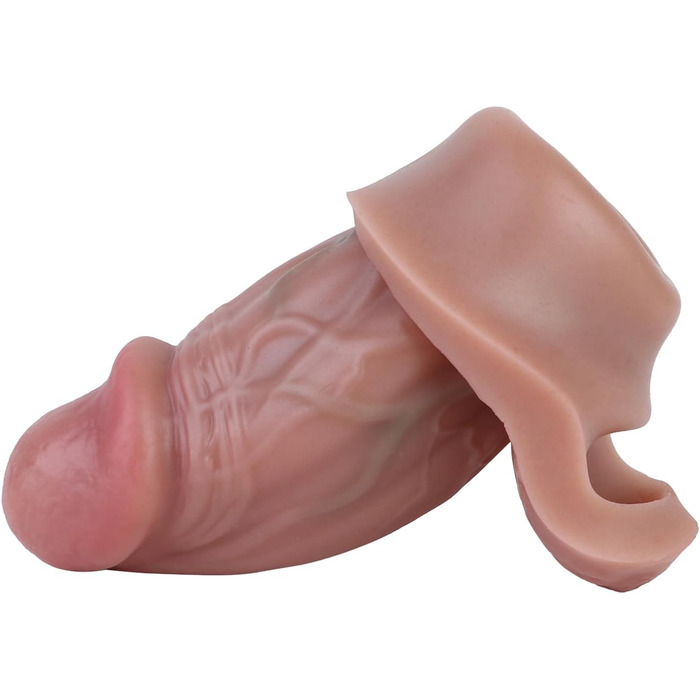 Мастурбатор для чоловіків, портативний, з повним покриттям, подовжувач пеніса, реалістична гума, кільце для пеніса, подовжує та збільшує