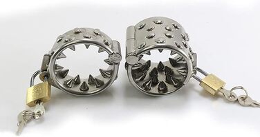 Сталевий кільцеподібний пристрій для чоловіків з шипами, для розтягування яєчок, кільце для яєчок, бондേജ്, замок для яєчок, сталевий еротичний аксесуар для чоловіків (L)