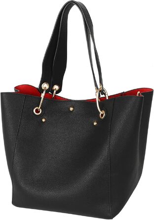 Жіноча сумка-шопер sqlp великого розміру, шкіряна сумка тоут через плече для роботи та щоденного використання, чорна