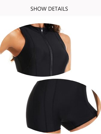 Купальник жіночий для серфінгу та пляжу Eegant Kurzarm, чорний 4XL