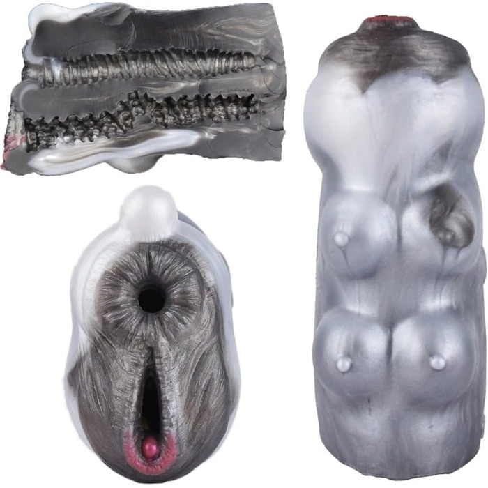 Масажер для чоловіків Guspiun 670g з реалістичним дизайном, 3D силікон, подвійний тунель, сексуальна іграшка для соло