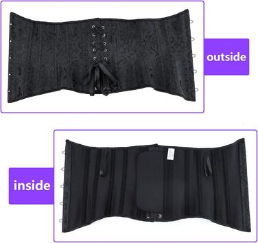 Корсет для жінок SZIVYSHI з мереживом та шнурівкою, чорний жаккард, розмір L