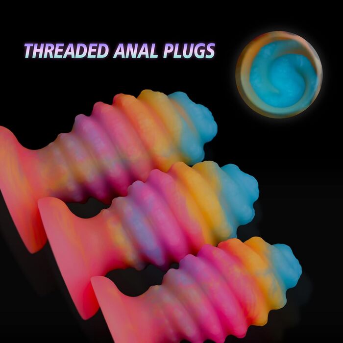 Анальний дилататор HXLXW з силікону, 5 розмірів, світлодіодний, для масажу G-точки та простати, для початківців, жінок, чоловіків, пар