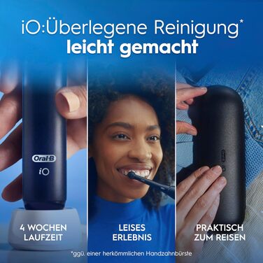 Електрична зубна щітка Oral-B iO Series 2, чорна (Night Black), 3 режими чищення, набір з 2 щіток та дорожнім футляром