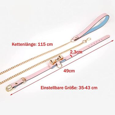 Ошийник-нашийник SM з бантиком, регульований, рожевий (35-43 см)