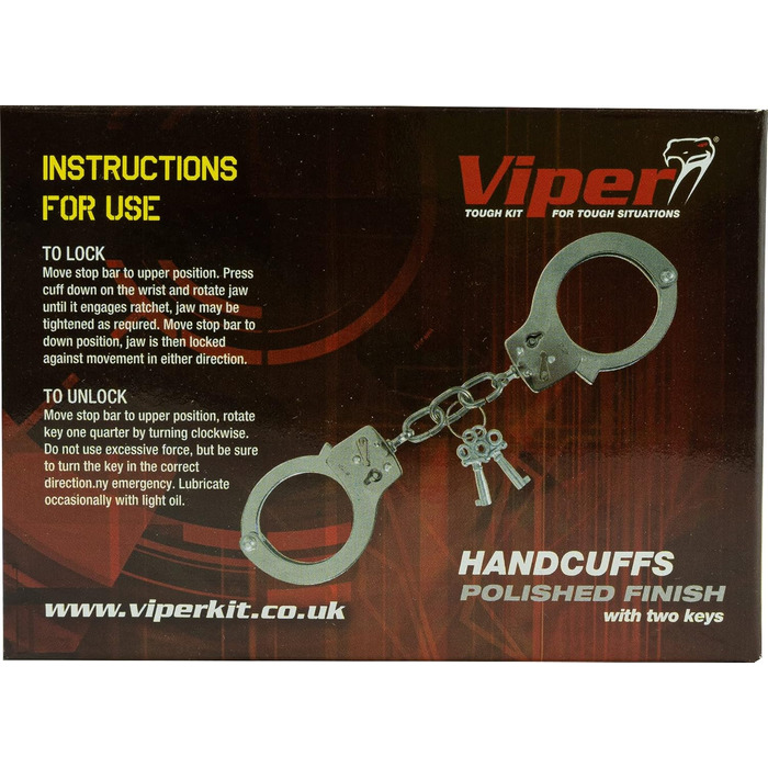 Наручники Viper TACTICAL Standard для служби безпеки - міцні, поліровані, з 2 ключами