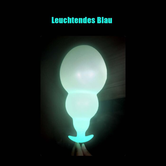 Надувний аналплаг-дильдо з кульками, розтягувач, регульований, світлодіодний, для вагінального розтягування, BDSM іграшка для пар, фетиш (без кульки, синє світло)