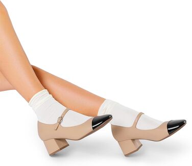 Жіночі туфлі-човники Dream Pairs із закритим носком, бежево-чорні, розмір 39 EU