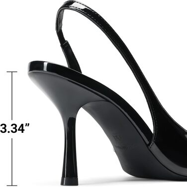 Жіночі туфлі-човники Slingback DREAM PAIRS з відкритим задником, чорні, лаковані, розмір 39 EU