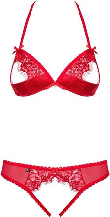 Сексуальний жіночий комплект нижньої білизни Selente Love & Fun: бюстгальтер, трусики та шовкова маска для очей, червоний, EU L-XL