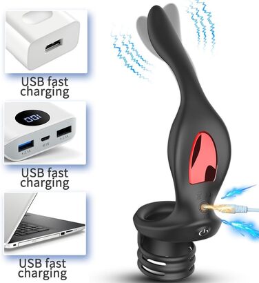 Масажер простати для чоловіків NAIXBTY з кільцем на пеніс та пультом керування, телескопічний вібратор, анальні вібратори, Butt Plug з 12 режимів вібрації та режимом штовхання. Іграшки для дорослих для чоловіків